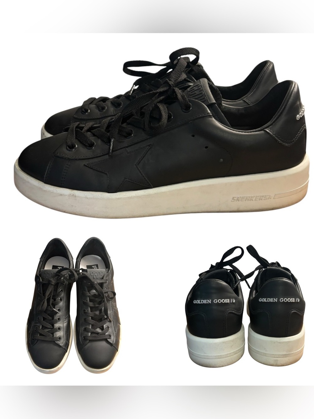 Golden Goose Pure Star Black Leather Sneaker